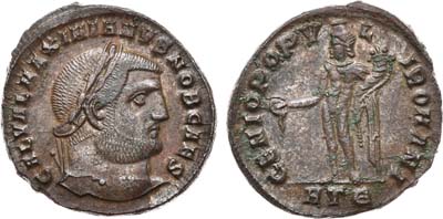 Лот №17,  Римская Империя. 
Император Галерий Максимиан (293-311). 
Фоллис 296-298 годов..
