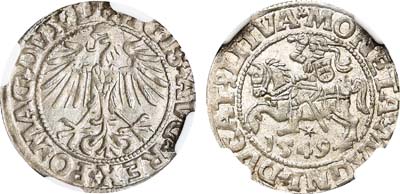 Лот №13,  Великое княжество Литовское. Король Сигизмунд Август. 1/2 гроша 1549 года.