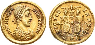 Лот №4,  Римская Империя. Император Феодосий I. Солид. 389-391 гг..