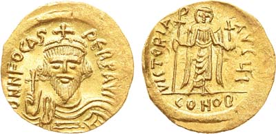 Лот №7,  Византийская империя. Император Фока. Солид. 602-610 гг..